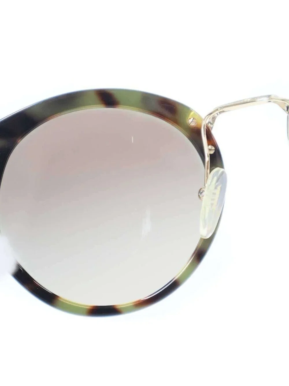 Prada Tortoiseshell Pattern Round Sunglasses Black Eyewear